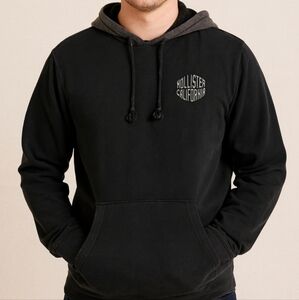 Hollister Black Skater Mens Hoodie Sz Med